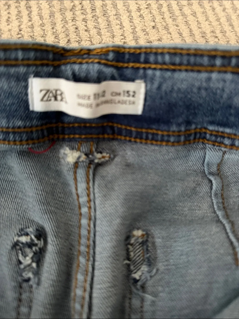 Zara kids size 11/12 Wide Leg Dark Blue Jeans with Raw Hem